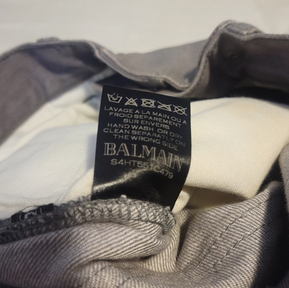 Balmain SS14 Silver Biker Jeans - Picture 4 of 5